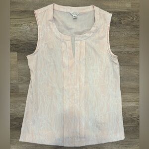 Calvin Klein Pink and White Sleeveless Blouse